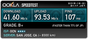 OCN speedtest results